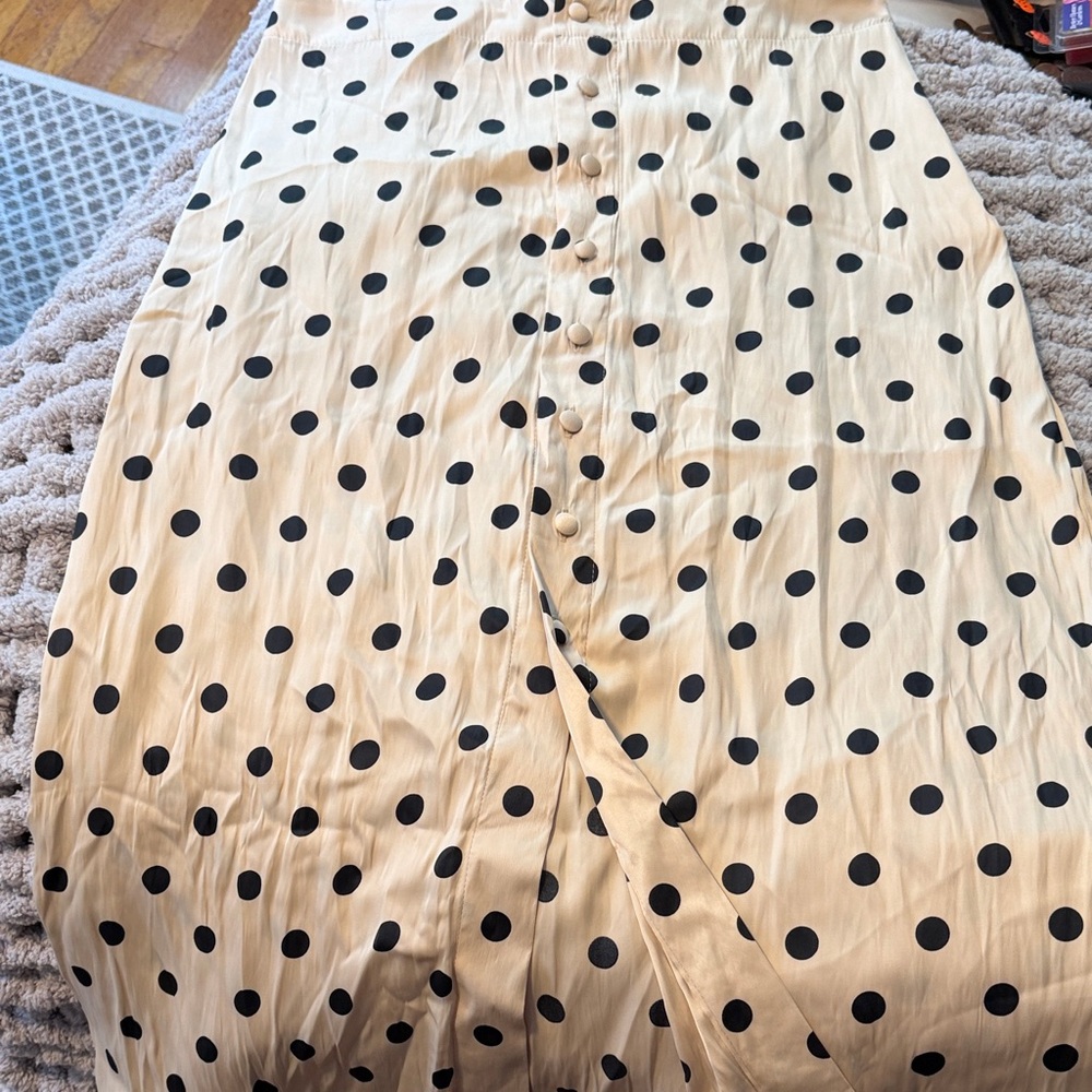 Free People Cream and Black Polka Dot Skirt